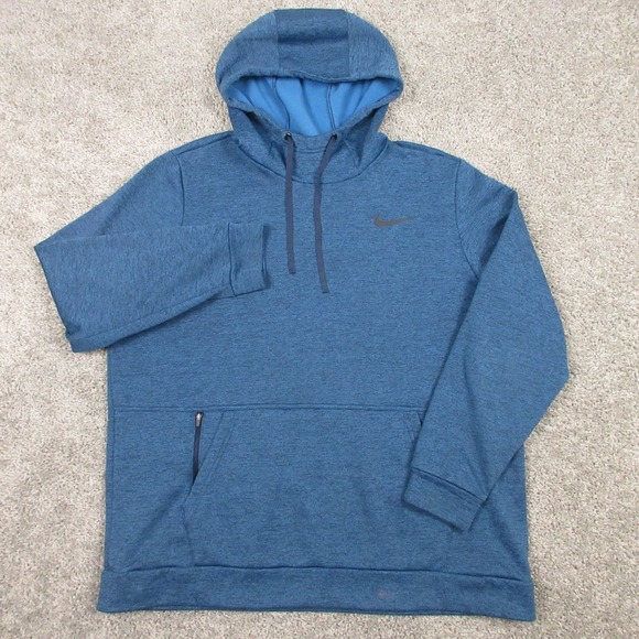 Nike Other - Nike Sweater Mens XL Blue Thermafit Fleece Activewear Pullover Hoodie Sweatshirt